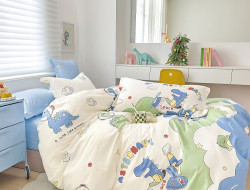 Постельное белье из твил-сатина TANGO дино астронавт 50х70 (2шт) 1,5-спальное