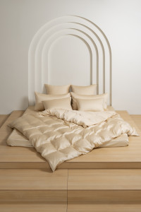 Постельное белье с простыней на резинке 160х200 GERMAN GRASS VANILLA BRILLIANT GRASS 50х70 (2шт) семейное