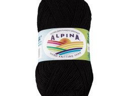 Пряжа ALPINA XENIA №002 черная 100% мерсеризованный хлопок 10 шт х 50 гр, 240 м +/- 10 м