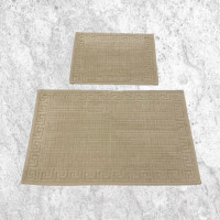 Набор ковриков для ванной хлопковый KARVEN KV419 GREK бежевый 50х60 (1шт), 60х100 (1шт)