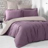 Постельное белье двухстороннее из сатина KARNA LOFT светло-фиолетовое-капучино 1,5-спальное