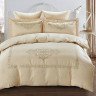 Постельное белье из макосатина с вышивкой KARNA REVENA бежевое евро