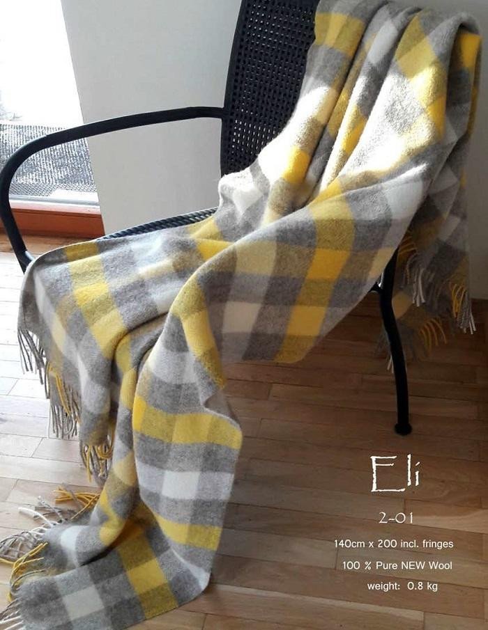 Плед из шерсти новозеландских ягнят DROBE ELI 2-01 140х200