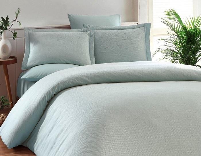 Постельное белье из бамбука с хлопком KARNA RUYA ментол евро