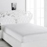 Простыня на резинке из сатина KARNA LOFT белая 160х200х30