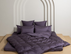 Постельное белье с простыней на резинке 160х200 GERMAN GRASS VIOLET BRILLIANT GRASS 50х70 (2шт) 1,5-спальное