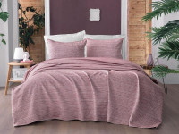 Покрывало тонкое из хлопка и полиэстера SAREV Y828 ECHO V9 KIRMIZI 170х230 с наволочкой 50х70