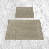 Набор ковриков для ванной хлопковый KARVEN KV419 GREK серый 50х60 (1шт), 60х100 (1шт)