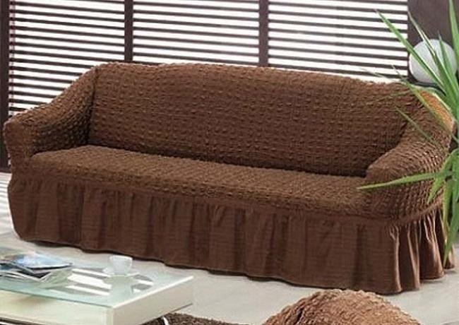 Чехол на двухместный диван BULSAN коричневый