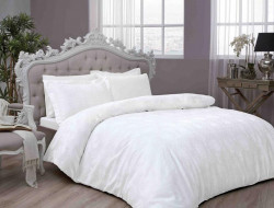 Постельное белье из LUX жаккарда TAC JAKAR DIANA белое евро