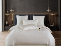 Постельное белье из сатина-люкс с вышивкой ASABELLA Взбитые сливки 50х70 (2шт) и 70х70 (2шт) евро