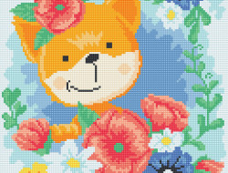 Кристальная (алмазная) мозаика ФРЕЯ ALVK-89 Лисенок в цветах