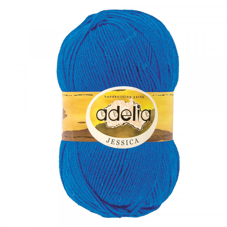 Пряжа ADELIA JESSICA №09 ярко-голубая 67% шерсть, 33% полиэстер, 5 шт х 100 гр, 260 м +/- 10 м