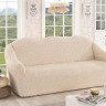 Чехол без юбки на трехместный диван из хлопка и полиэстера KARNA натурал