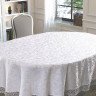 Скатерть жаккардовая с гипюром овальная KARNA KDK белая 160x220