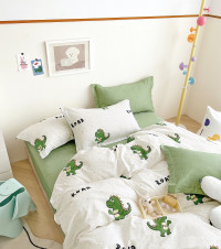 Постельное белье из твил-сатина TANGO динозаврики 50х70 (2шт) 1,5-спальное