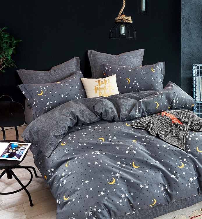 Постельное белье из сатина TANGO звездное небо 70х70 (2шт) 1,5-спальное