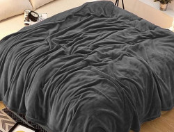 Плед однотонный из микрофибры TANGO ALLEGRIA AL-12 темно-серый 150х200