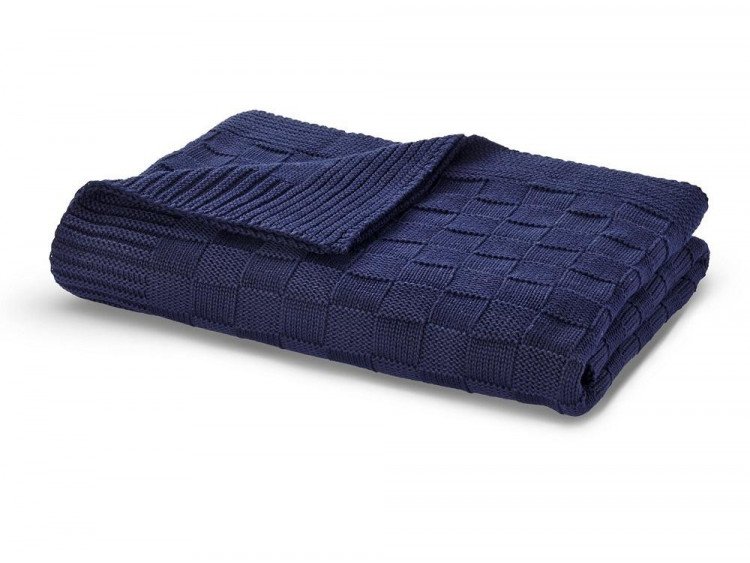Плед вязанный хлопковый CASUAL AVENUE ALLAN navy 130х170