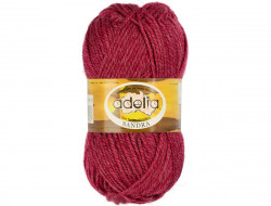 Пряжа ADELIA SANDRA №12 бордовая 50% шерсть, 50% акрил, 10 шт х 50 гр, 90 м +/- 4 м