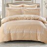 Постельное белье из макосатина с вышивкой KARNA NELI шампань евро