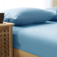 Простыня однотонная сатиновая TANGO SOHO BS2426-455 голубая 240х260