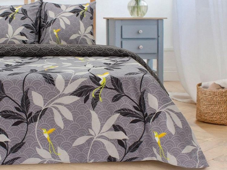 Постельное белье из поплина ЭТЕЛЬ ПАРАДАЙС серое 2-спальное