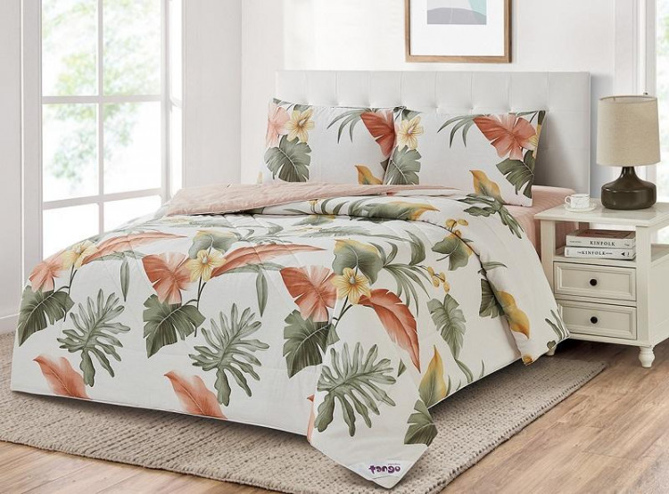 Постельное белье двухстороннее из твила с одеялом TANGO PRIMAVERA W-66 50х70 (2шт) евро