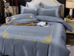 Постельное белье из сатина с вышивкой KARVEN N008-661 50х70 (2шт), 70х70 (2шт) евро