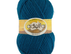Пряжа ADELIA BENNY №747 бирюзовая 100% шерсть, 5 шт х 100 гр, 96 м +/- 5 м